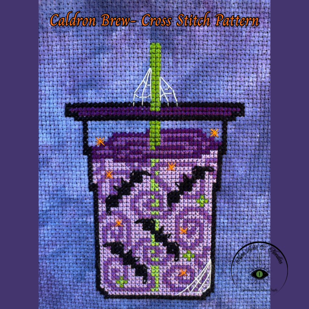 Caldron Brew- Batty Drink Cross Stitch Pattern PDF