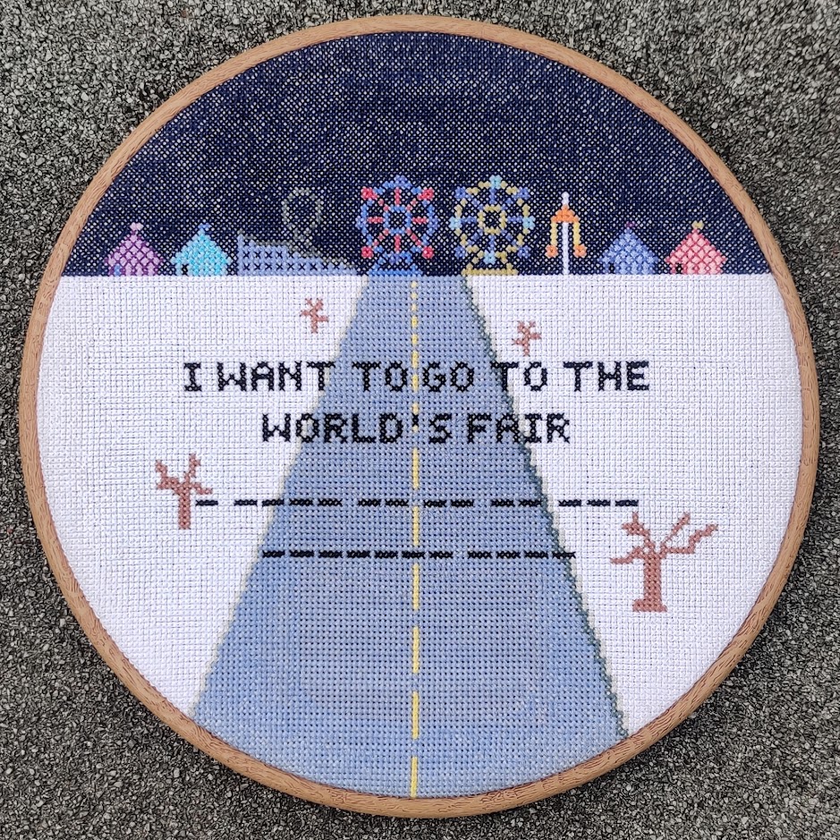 We're All Going to the World's Fair Typing Game cross-stitch pattern pdf