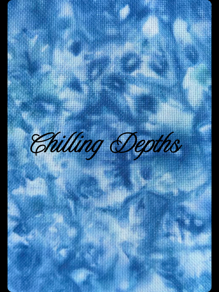 Chilling Depths (14, 16 & 18 count Hand-dyed Aida Cloth) MADE TO ORDER