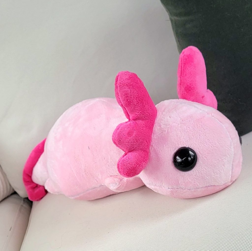 Large Axolotl Plushie, Custom Minky Ajolote Stuffie, Handmade in USA