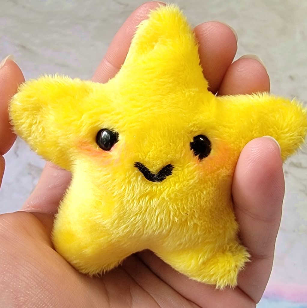 Handmade Blushing Star Plushie, Sensory Bean Filled Stuffie, Custom Color