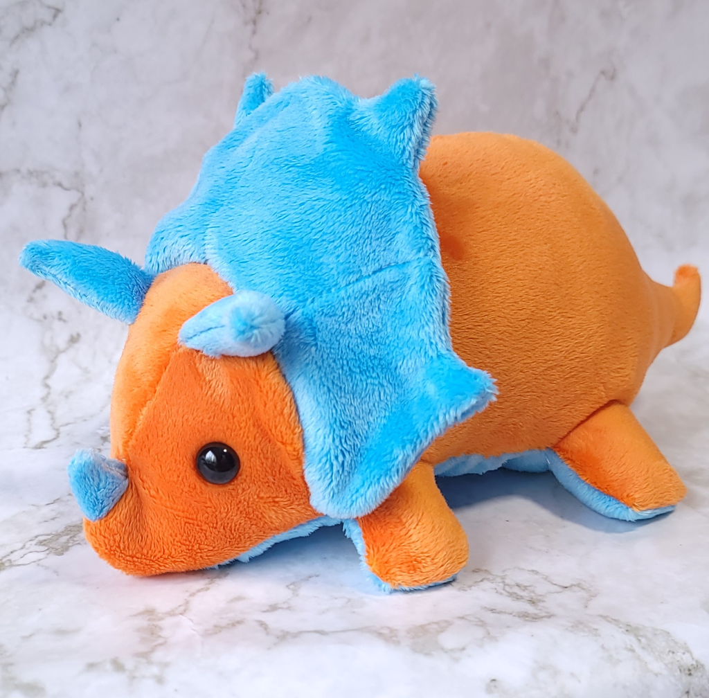 Handmade Triceratops Plush, Custom Color Trike Stuffie